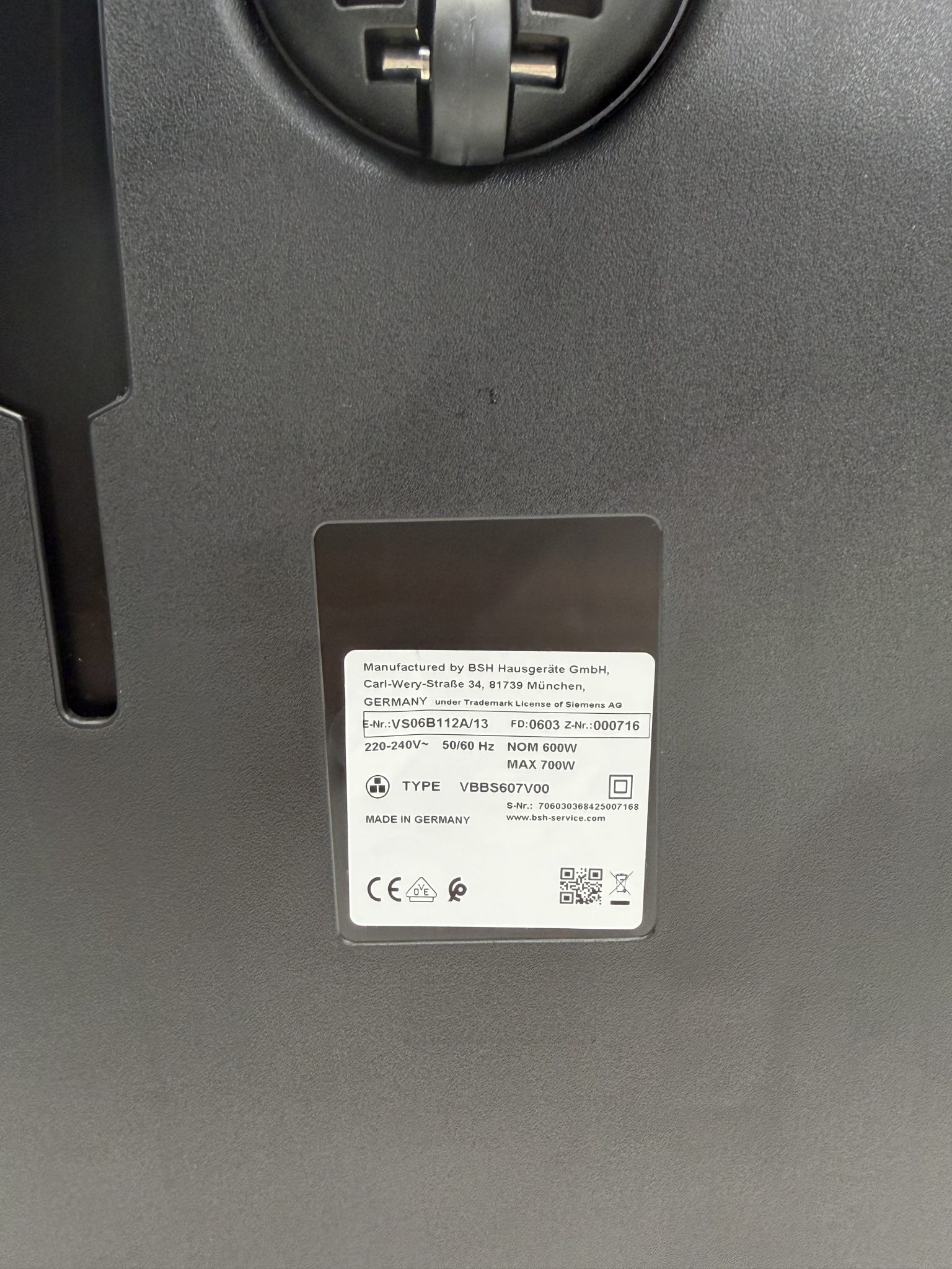 Siemens dulkių siurblys VS06 Synchropower